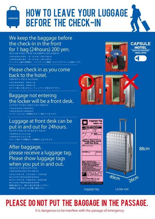 Capsule Hotel Asahi Plaza Shinsaibashi Osaka Dış mekan fotoğraf